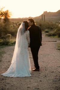 LDS Wedding Photography.  Bride and Groom in Desert
